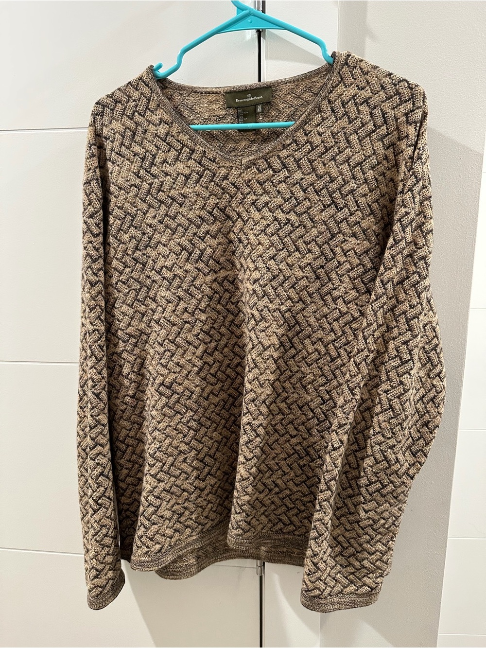 Ermenegildo Zegna Brown Textured Crewneck Sweater
